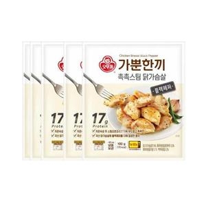 오뚜기 가뿐한끼 촉촉스팀 닭가슴살 블랙페퍼 100g (5개)_이미지