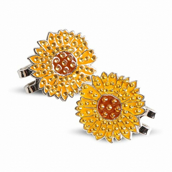 해바라기 모양 디자인 골프 큐빅 볼마커