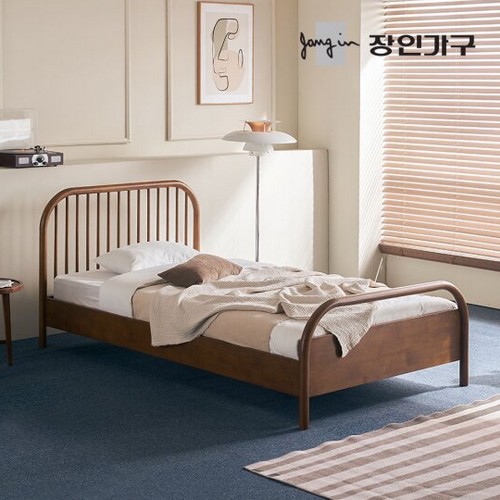 장인가구 자카이 원목 침대 SS (240T유로탑독립)_이미지