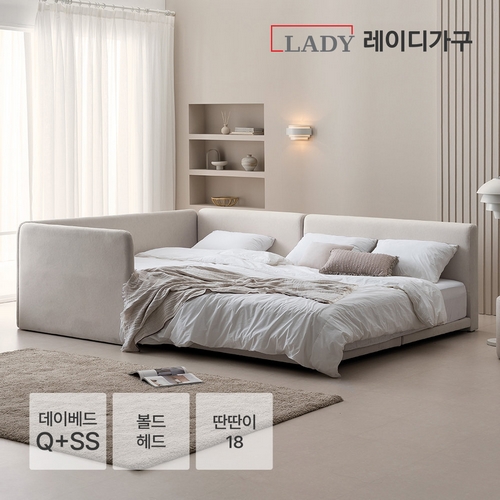 레이디가구 레브 패브릭 볼드헤드 데이베드 패밀리침대 SS+Q (딴딴이18독립)_이미지