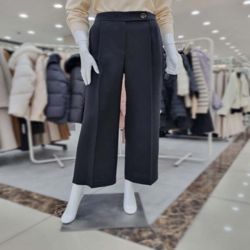 더아이잗 본.가을용 버튼 플랩 롱 와이드 팬츠 IP3A0SL111BK10_이미지