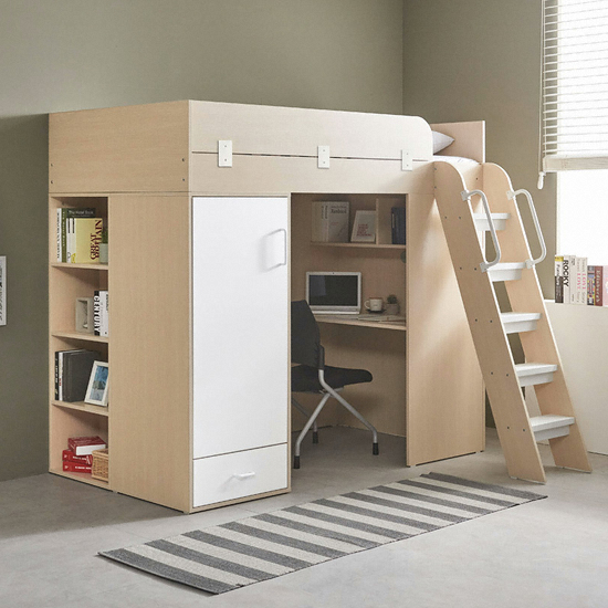 e스마트 하우스 독서실책상 벙커침대 풀세트 SS (솜매트)_이미지