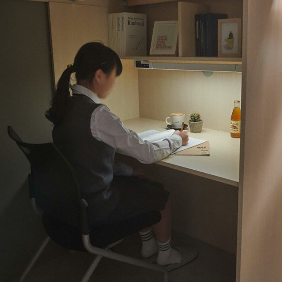 e스마트 하우스 독서실책상 벙커침대 풀세트 SS (솜매트)_이미지