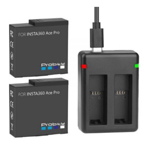 PROBTY 인스타360 Ace Pro LED 듀얼 충전키트 해외구매 (호환배터리 2개)