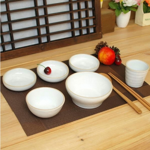소야도자기 아름 화이트 1인그릇 세트A 6P