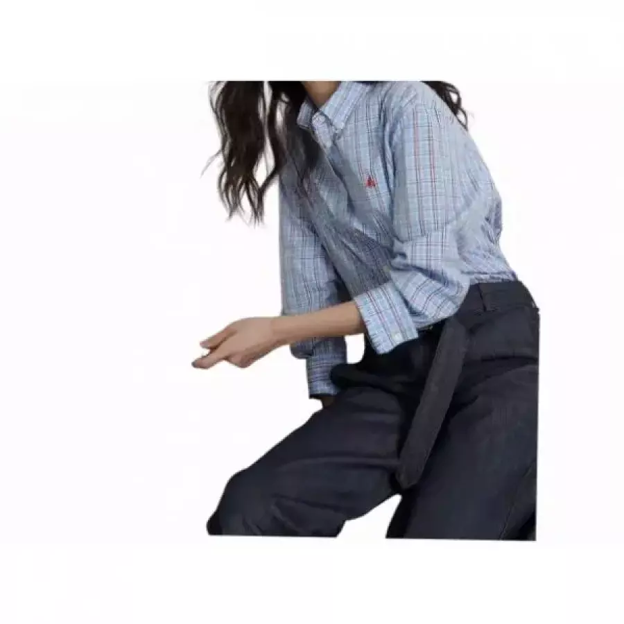 레이디스 LADIES 그리드 체크 셔츠 스 블루 1SVZHXT 86M96KW