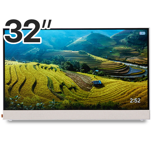 더함 치크 32인치 QLED 구글5.0 포터블 휴대용 무선 스마트TV 리퍼비시 (스탠드)