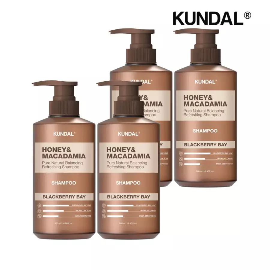 쿤달 허니 앤 마카다미아 네이처 샴푸 블랙베리베이 500ml (4개)_이미지