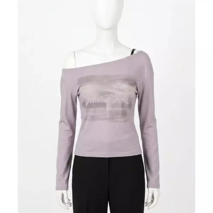MIXXO 인플루언서 PICK 레터링 원숄더 티셔츠 MIWLWG913A