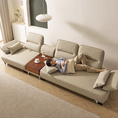 우아미가구 카리안 스윙 홈바 가죽소파 4인용 (스툴별도)_이미지