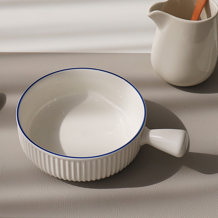 블룸엣홈 코발트 원형 손잡이 파스타볼 2개 화이트 + 블루_이미지