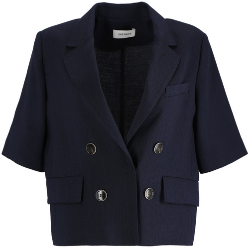 쉬즈미스 더블버튼 반팔 숏 자켓 SWWJKM21170