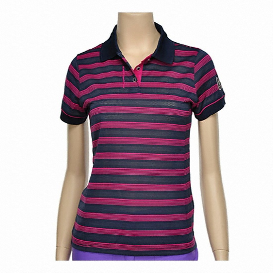 패션그룹형지 와일드로즈 스트라이프 카라티셔츠 (WKMTSM39046 네이비 여성용)