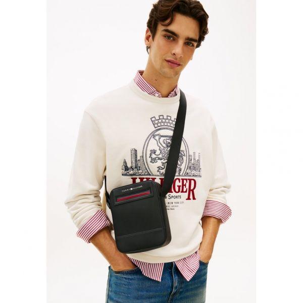 토미 힐피거 메탈 로고 크로스바디 리포터 백 검정색 7604999
