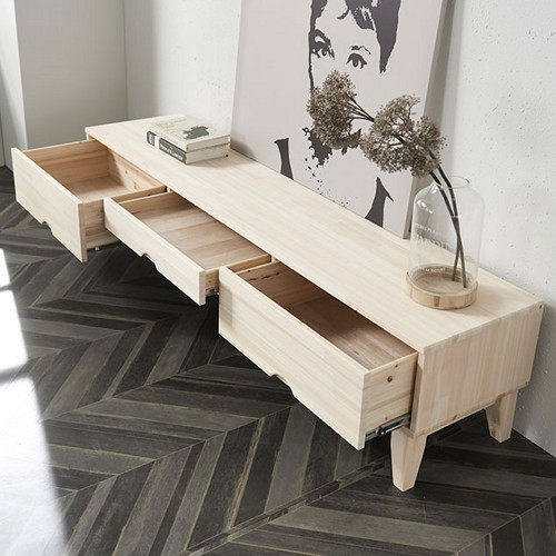 우아미가구 모데라토 비디오형 편백 거실장 1800_이미지