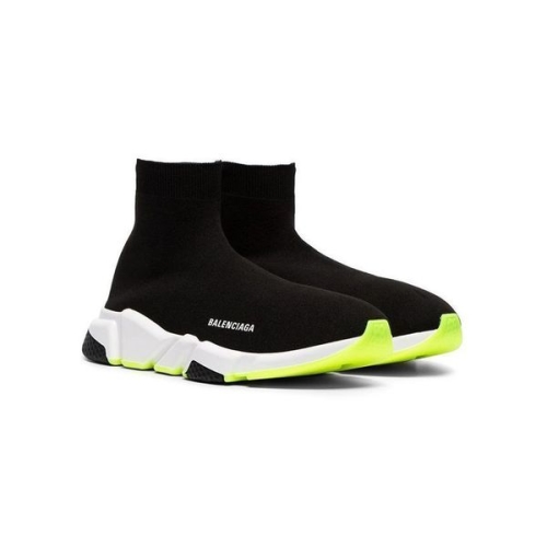 발렌시아가 남성 스피드러너 블랙 네온 옐로우 스니커즈 114593872