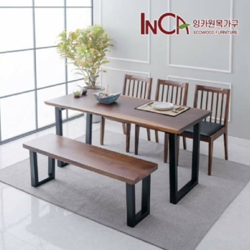 잉카가구 랑데뷰 장미나무 원목 우드슬랩 식탁 1600