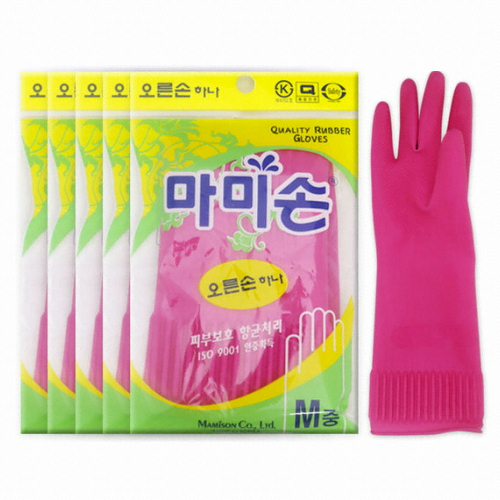 마미손 오른손 하나 고무장갑 (중) (5개)
