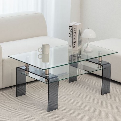 올데이즈  르빙 강화 유리 좌식 거실 테이블 1000