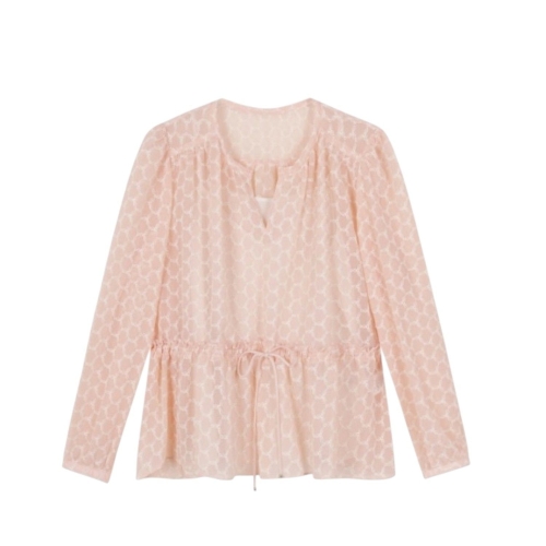 SISLEY 니몰 자수 허리 스트링 블라우스 SAWS36531_이미지