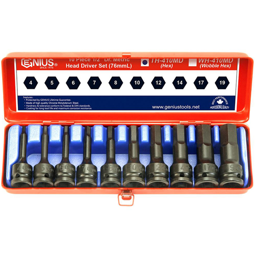 지니어스 1/2 임팩트 육각비트 소켓세트 TH-410MD (10pcs)