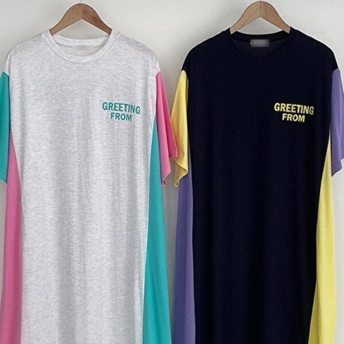 셀러허브 옆배색박시원피스306P470S빅사이즈여성의류