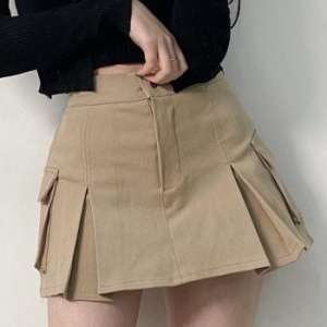 메이 로우웨스트 카고 미니 골반 플리츠 스커트 3col 안감O S8901211