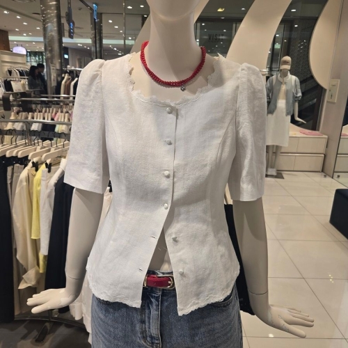 씨씨콜렉트 스퀘어 슬림 블라우스 C252MSC040