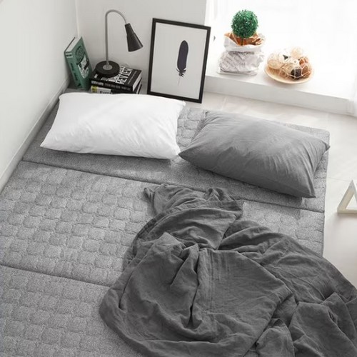 웰슬리핑 3단 접이식 오리지널 메모리폼 토퍼 매트리스 D+라텍스베개+베개커버