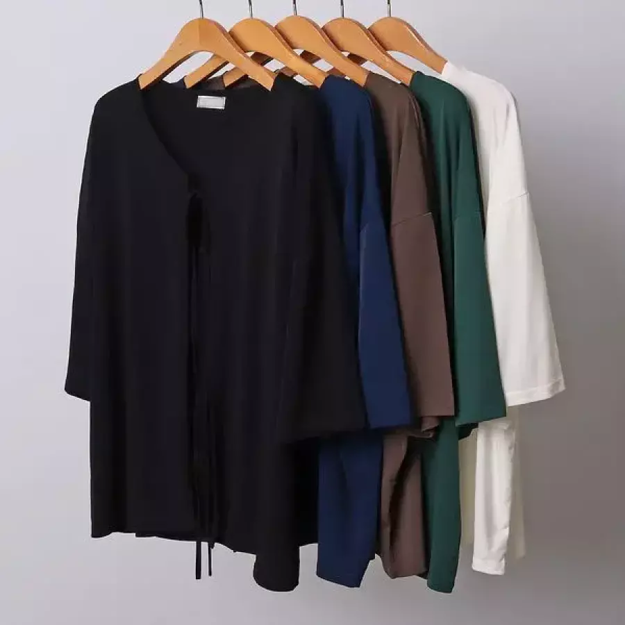 아이우먼 빅사이즈아우터 I895L605 아이스끈컬러가디건 RA_이미지