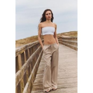 자라 우먼 텍스쳐드 트라우저스 바지 팬츠 베이지 4391/455/710 313430