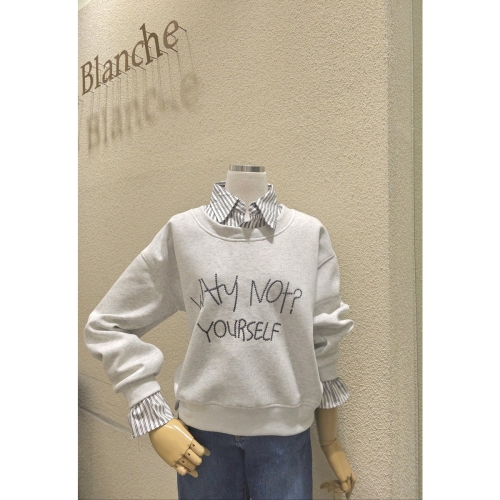 카라배색맨투맨 티셔츠 M251JTS201K