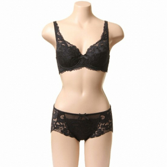barbara 바바라 플라워 레이스 풀컵브라 전체 레이스팬티 세트 ABR4884/ABP4884-BK