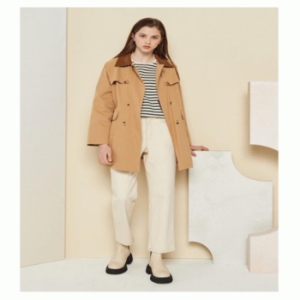 바바패션 더아이잗 레더 칼라 더블 트렌치 코트_A IM3P0TC01