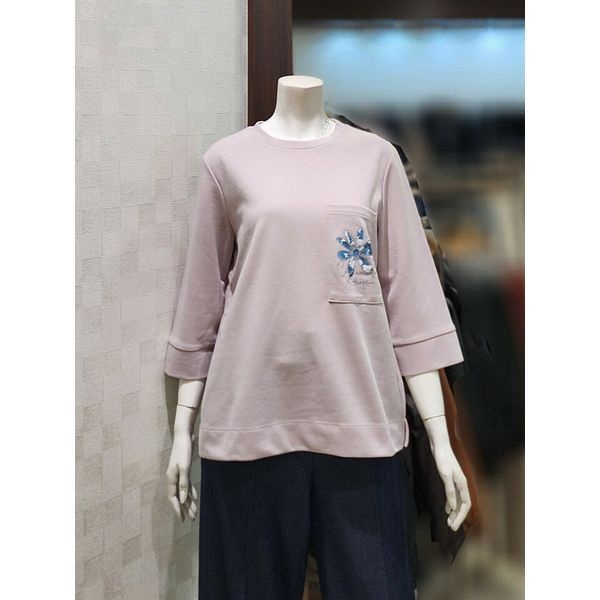 MARIOV3G1TS22 7부소매 포켓 티블라우스