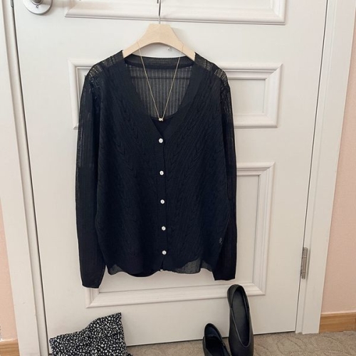 수키 플랫꽈베기 여성 여름 니트 가디건 1101004