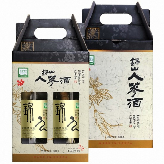금산인삼주 수삼 증류주 375ml 2입 세트 (43도) (1개)_이미지