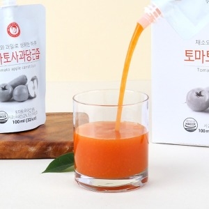  김재식헬스푸드 토마토 사과 당근즙 100ml 30팩 NFC 저온착즙 100% 순수 국내산 채소 과일
