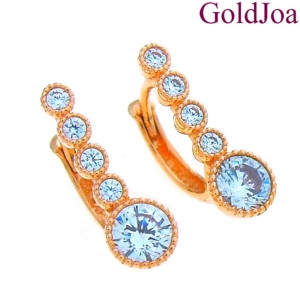 골드조아 럭셔리 세련된 원터치 큐빅 14k귀걸이 lov-10922e 선물_이미지