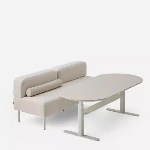 한샘 리브업 타원 모션 세라믹 식탁 1750 (벤치1개)_이미지