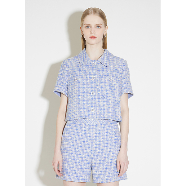 시스티나 트위드 크롭 반팔 재킷 AWWJKM21150