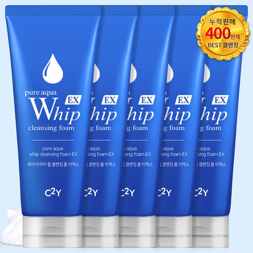 사임당화장품 C2Y 퓨어 아쿠아 휩 클렌징폼 EX 225ml (5개)