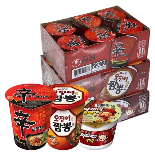 농심 신라면컵6개 + 오징어짬뽕컵6개 + 짜파게티범벅6개