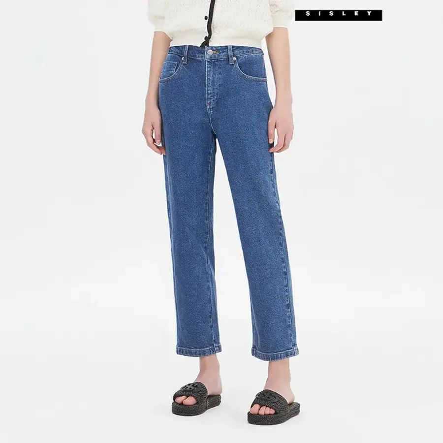 SISLEY 백 밴딩 배기 데님 팬츠 SADP70341_BL 3108364_이미지