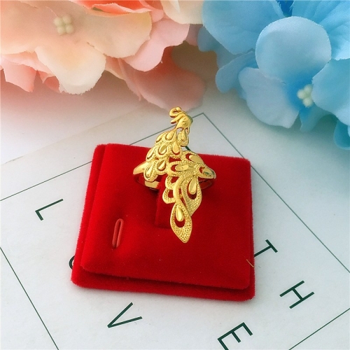 피닉스 라오농 사금 공작 팔찌 가짜 골드 24K 도금 여성 팔찌 웨딩 무채색 액세서리+KJUR08X 봉황반지_이미지