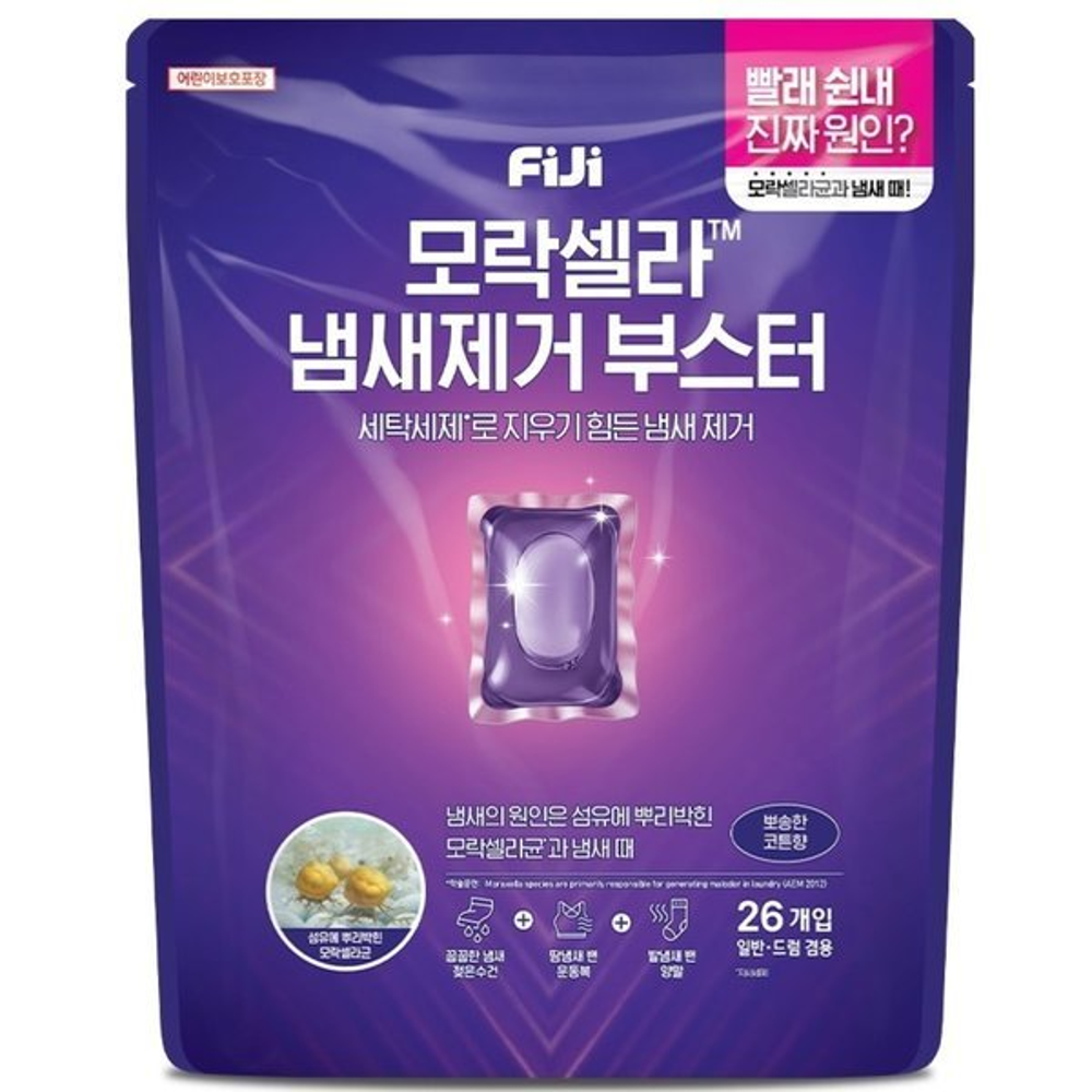 LG생활건강 피지(FIJI) 모락셀라 냄새제거 부스터 뽀송한 코튼향 26개입 (4개)