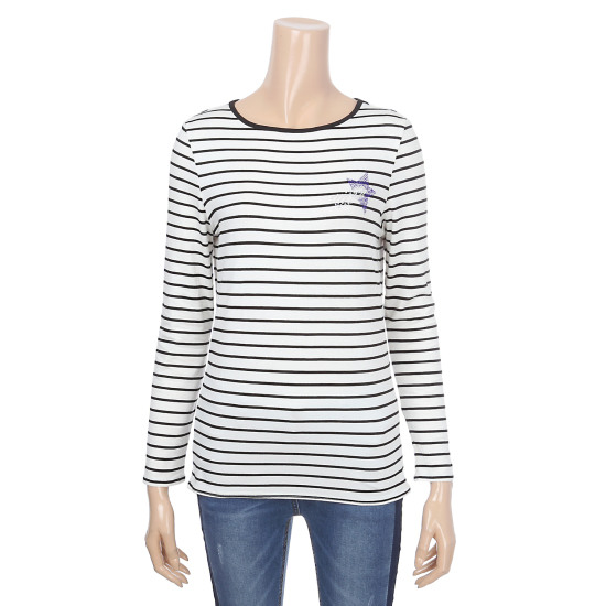 SG세계물산 에이비에프지 별포인트 스트라이프 티셔츠 AFS2GK12C