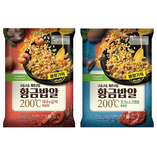 황금밥알 포크 & 스크램블 볶음밥 420g x 2개 + 새우 & 갈릭 볶음밥 420g x 2개