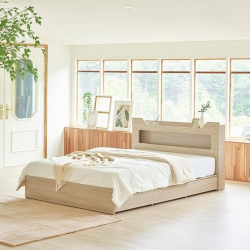 하포스침대 미니피스 하모니 헤드 3단 멀티 서랍 침대 Q (매트별도)_이미지