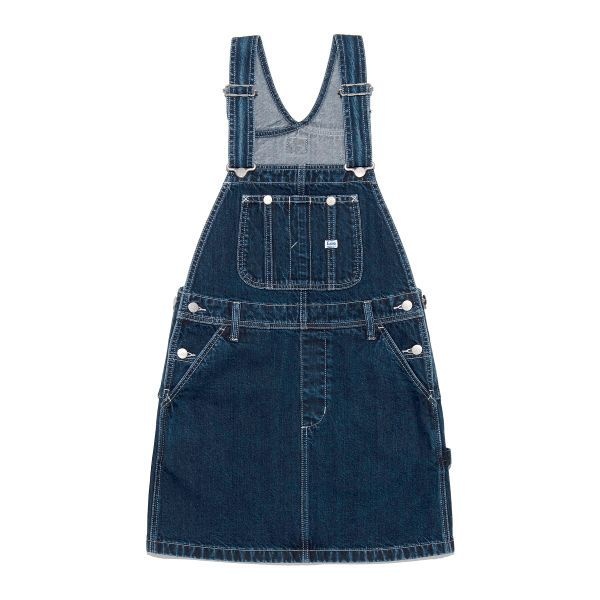 우먼 데님 오버롤 스커트 인디고 다크 456784